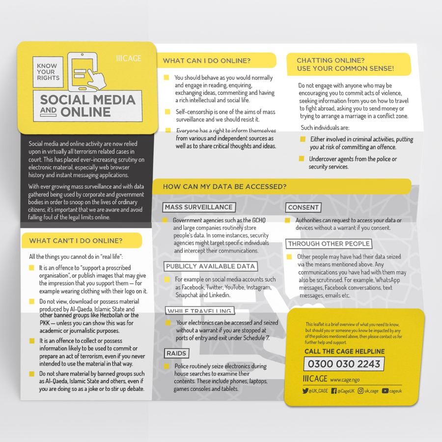 Know Your Rights flyer, Social Media