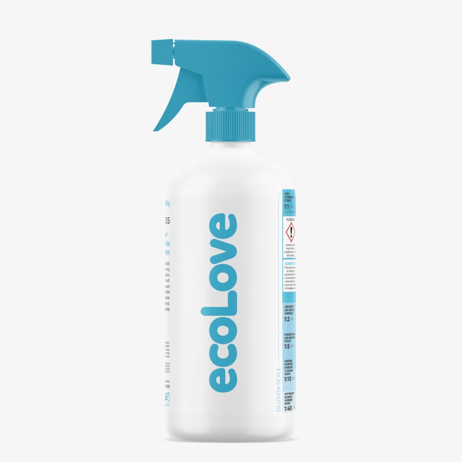 Ecolove cleaning products logo and labels