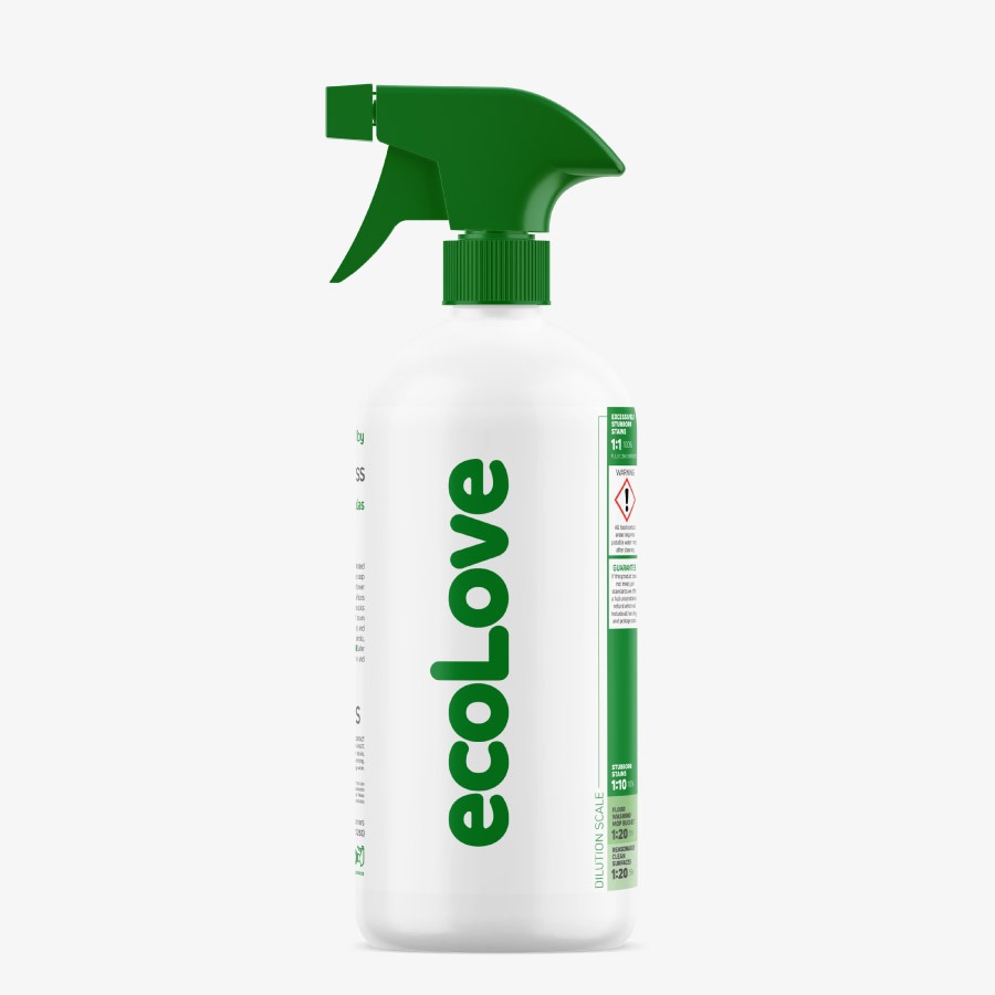 Ecolove cleaning products logo and labels