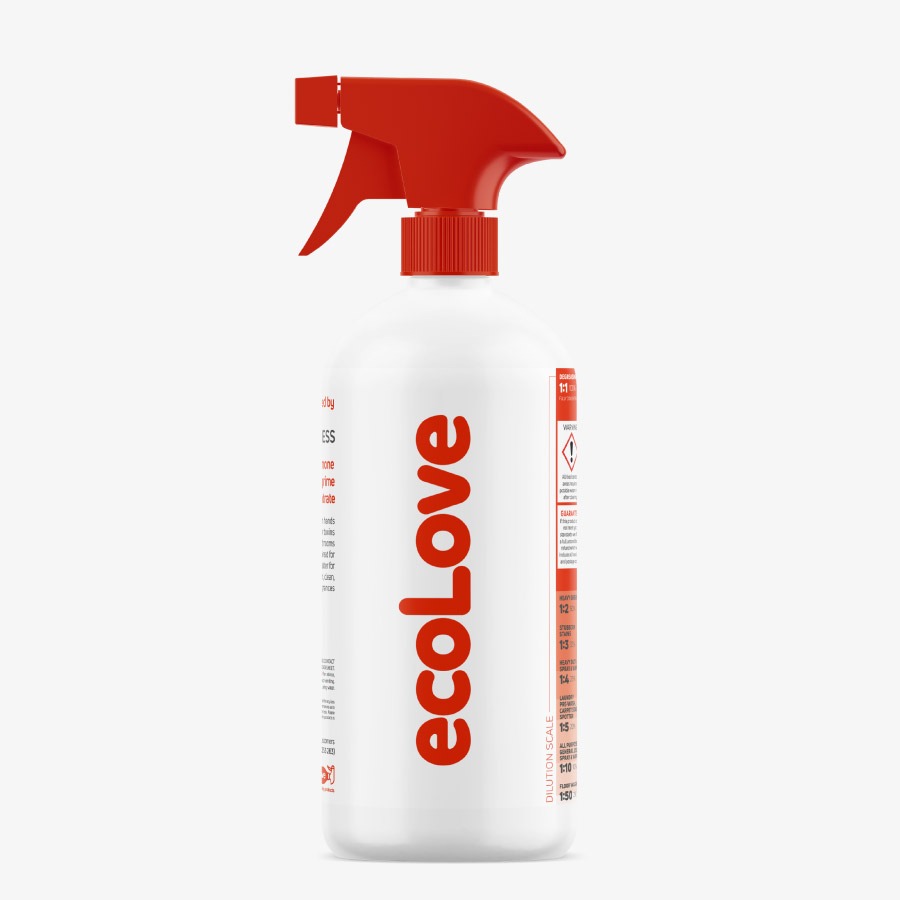 Ecolove cleaning products logo and labels