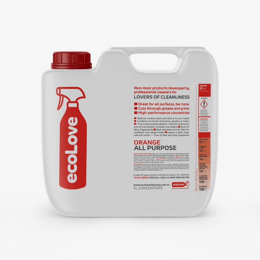 Ecolove cleaning products logo and labels