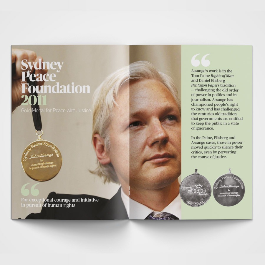 Julian Assange journalism awards booklet