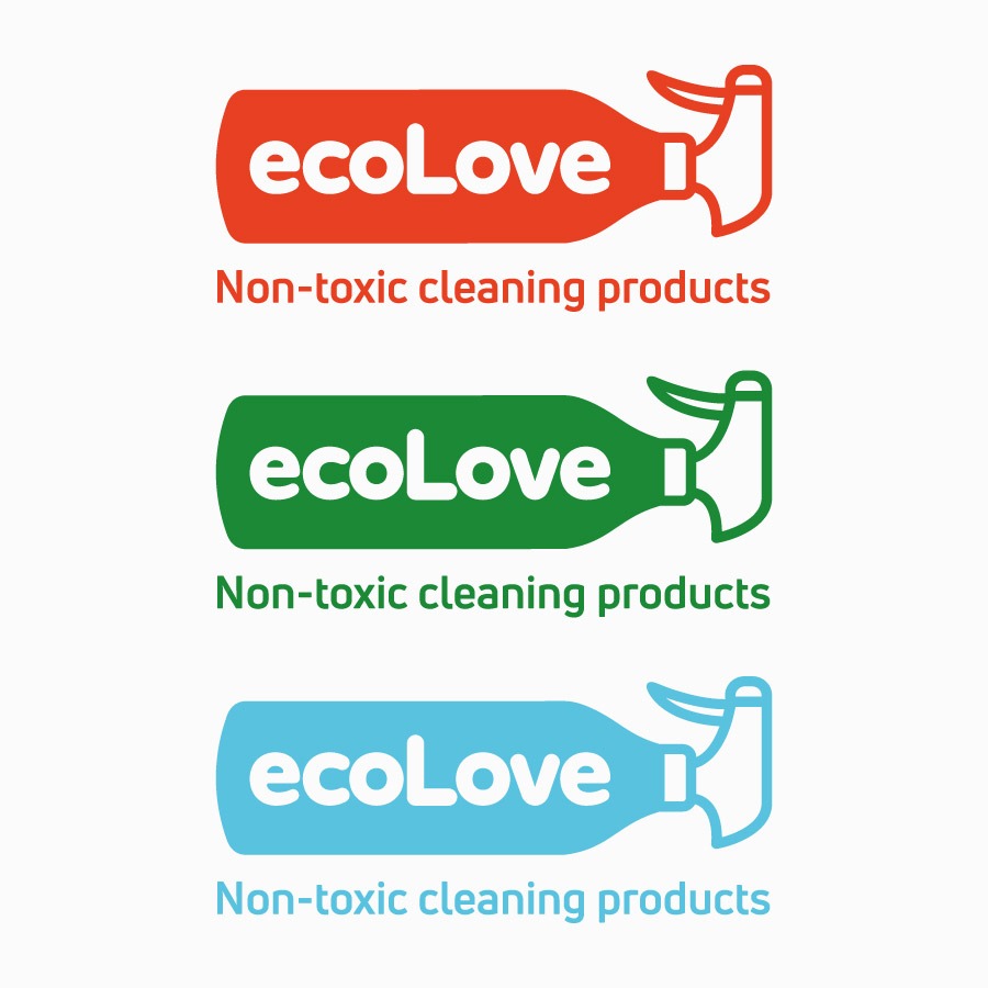 Ecolove cleaning products logo and labels