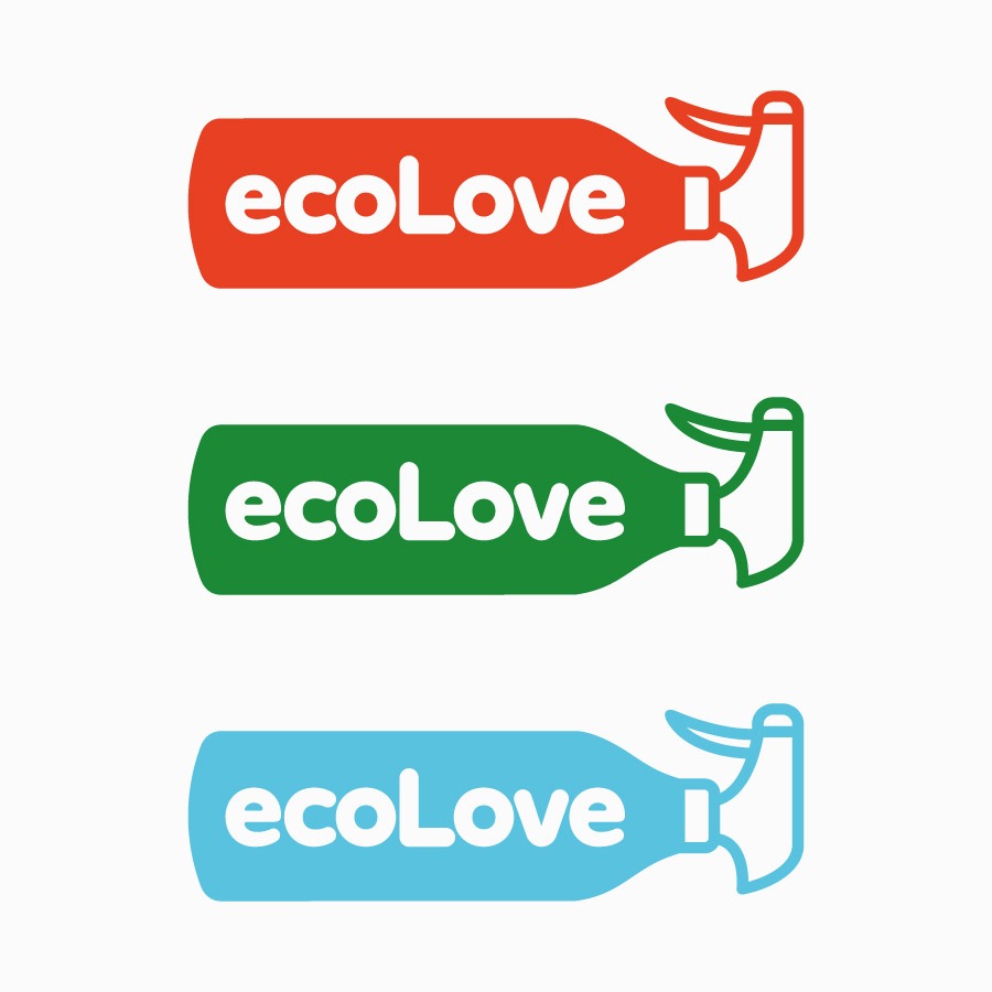 Ecolove cleaning products logo and labels